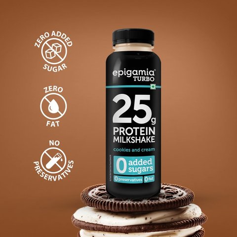 epigamia Turbo Cookies & Cream Protein Milkshake