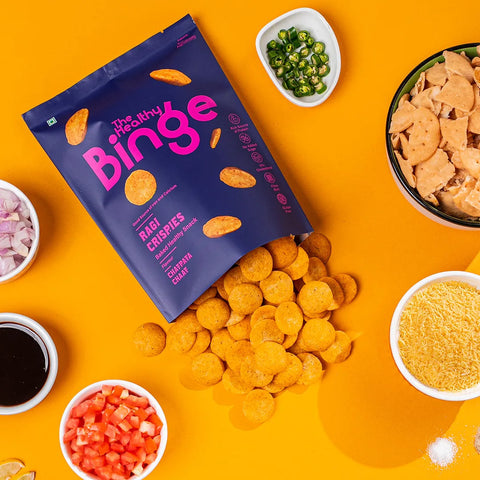 The Healthy Binge Ragi Baked Chips Chatpata Chaat